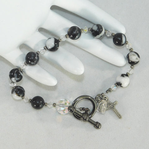 Gunmetal Rosary Bracelet