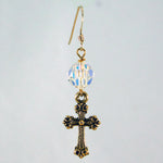Bee Faithful Cross and Swarovski Earrings (2 designs)