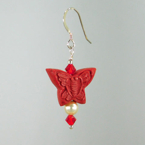 Cinnabar Butterfly Earrings