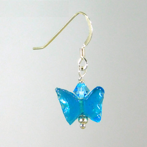 Bee Wild Pressed Glass Butterfly Earrings