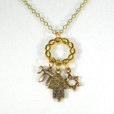 Bee Faithful Jewish Charm Necklace