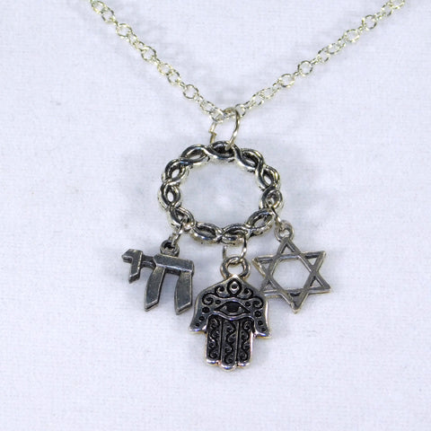 Bee Faithful Jewish Charm Necklace