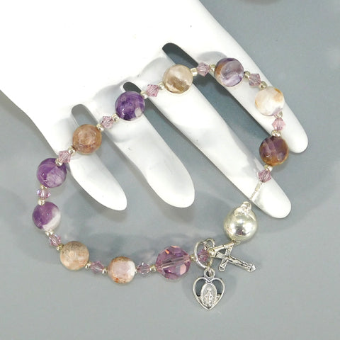 Silver-tone Rosary Bracelets