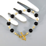 Black Onyx & Swarovski Beaded Bracelet