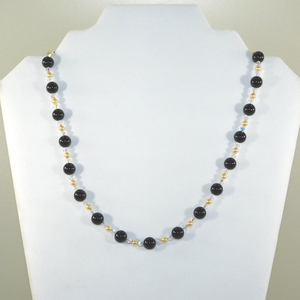 Black Onyx & Swarovski Necklace