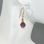 Purple & Gold Swarovski Earrings