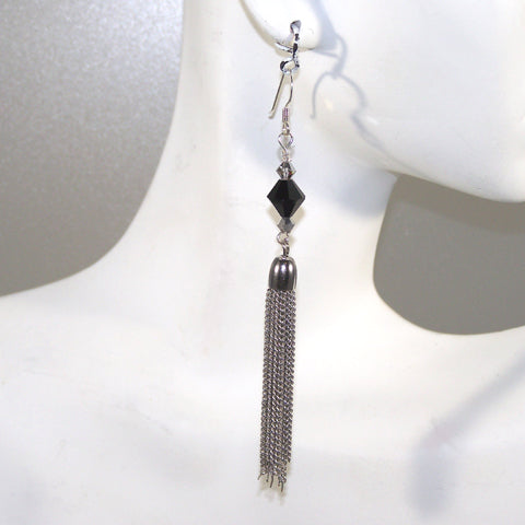 Swarovski Tasseled Earrings (Bicone)