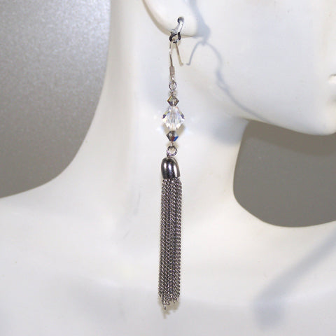 Swarovski Tasseled Earrings (Bicone)
