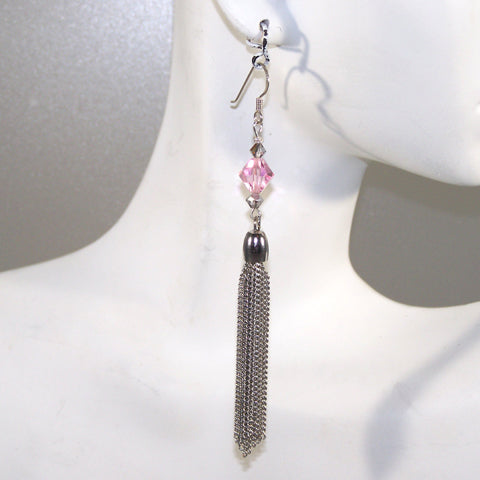 Swarovski Tasseled Earrings (Bicone)